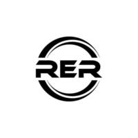 rer brief logo ontwerp in illustratie. vector logo, schoonschrift ontwerpen voor logo, poster, uitnodiging, enz.