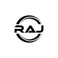 Raj brief logo ontwerp in illustratie. vector logo, schoonschrift ontwerpen voor logo, poster, uitnodiging, enz.
