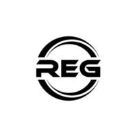 reg brief logo ontwerp in illustratie. vector logo, schoonschrift ontwerpen voor logo, poster, uitnodiging, enz.