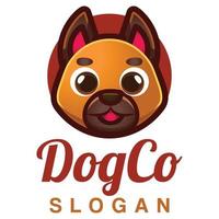 schattig kawaii puppy k9 hond mascotte tekenfilm logo ontwerp icoon illustratie karakter hand- getrokken. geschikt voor elke categorie van bedrijf, bedrijf, merk Leuk vinden huisdier op te slaan of huisdier winkel vector