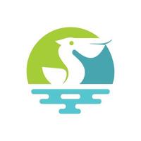 pelikaan vogel logo abstract vector ontwerpsjabloon