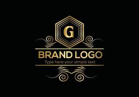 eerste brief luxe logo sjabloon in vector kunst