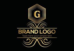 eerste brief luxe logo sjabloon in vector kunst