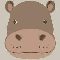 gemeenschappelijk nijlpaard herbivoor zoogdier dier gezicht vector