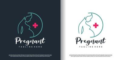 zwanger logo ontwerp vector met modern uniek stijl concept premie vector