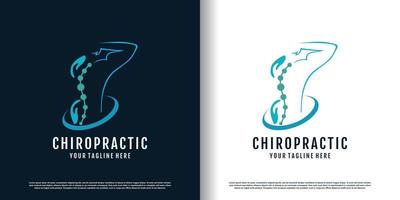 chiropractie logo ontwerp vector met creatief uniek concept premie vector