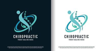 chiropractie logo ontwerp vector met creatief uniek concept premie vector