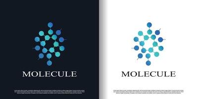 molecuul logo ontwerp met creatief concept premie vector