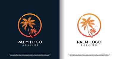 palm logo ontwerp met creatief uniek concept premie vector