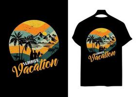 genieten de zomer vakantie retro t-shirt ontwerp vector