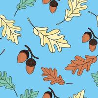 eik bladeren seizoen herfst naadloos patroon vector illustratie