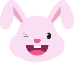 konijn gezicht is roze. vector