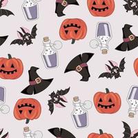 pompoen en knuppel halloween naadloos patroon vector illustratie