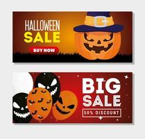 happy halloween verkoop banner set vector