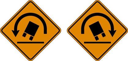 verkeer teken, vrachtauto rol om waarschuwing teken vector