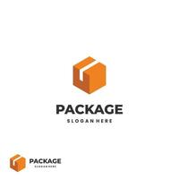 pakket logo ontwerp gemakkelijk modern vlak vector