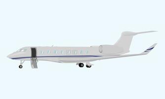 vliegtuig illustratie, privaat Jet, civiel bedrijf Jet vliegtuig vlak ontwerp. vector