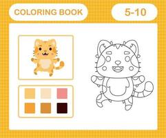 kleur Pagina's van schattig kat onderwijs spel voor kinderen leeftijd 5 en 10 jaar oud vector