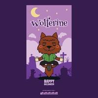 wolf halloween kostuum karakter vector