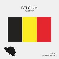 kaart van belgië en vlag vector