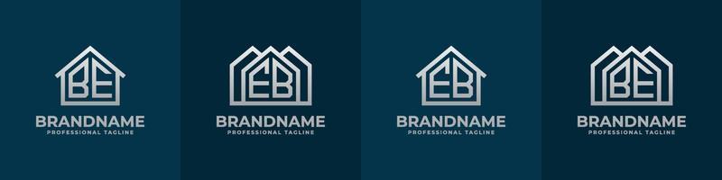 brief worden en eb huis logo set. geschikt voor ieder bedrijf verwant naar huis, echt landgoed, bouw, interieur met worden of eb initialen. vector