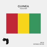 vlag en kaart van guinea vector