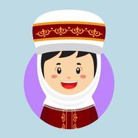avatar van een Kirgizië karakter vector