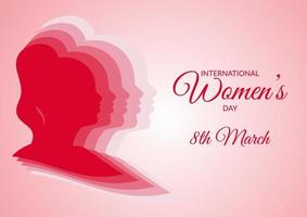 Internationale vrouwen dag achtergrond met vrouw silhouet vector