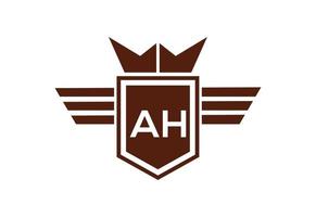 eerste Ah brief logo ontwerp, vector ontwerp concept