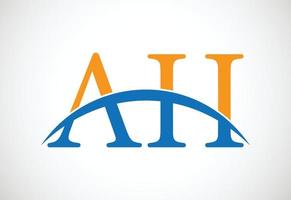 eerste Ah brief logo ontwerp, vector ontwerp concept