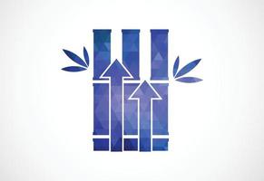 laag poly en bamboe financieel logo ontwerp, vector ontwerp sjabloon