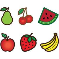 mooi vers fruit reeks met divers fruit vector