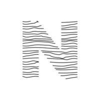 eerste n abstract lijn logo vector