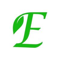 eerste e blad logo vector