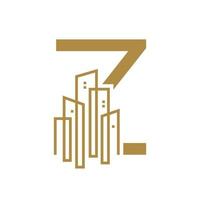 eerste z goud stad logo vector