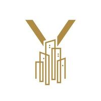 eerste y goud stad logo vector