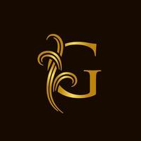 luxe eerste g logo vector