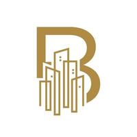 eerste b goud stad logo vector