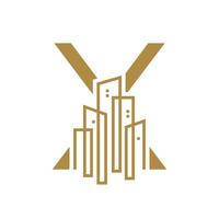 eerste X goud stad logo vector