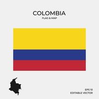 vlag en kaart van colombia vector