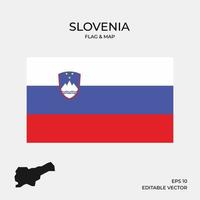 Slovenië kaart en vlag vector