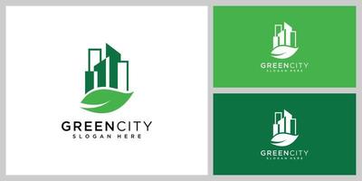 groen stad logo vector ontwerp sjabloon