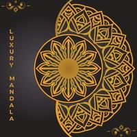 luxe sier mandala ontwerp achtergrond in gouden kleur vector