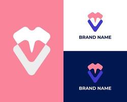 alfabet brieven initialen monogram logo mv, vm, m en v abstract logo vector