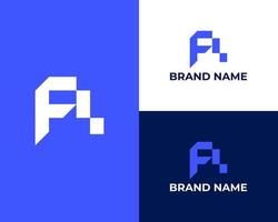 abstract eerste brief fi tech bedrijf logo vector