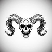 schedel toeter demon schets tekening illustratie artwork vector