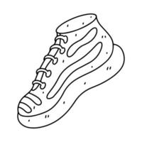 trainers in hand- getrokken tekening stijl. schoenen vector illustratie. kleur bladzijde. sportschoenen.