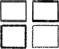 hand- getrokken vector vierkanten, zwart lijnen, grunge. reeks van kaders in grunge stijl. verf structuur
