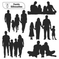 vector verzameling van familie silhouetten