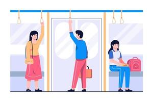 passagiers in metro wagen concept illustratie vector